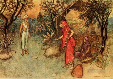  Tales Oil Painting - Warwick Goble Falk Tales of Bengal 04 India